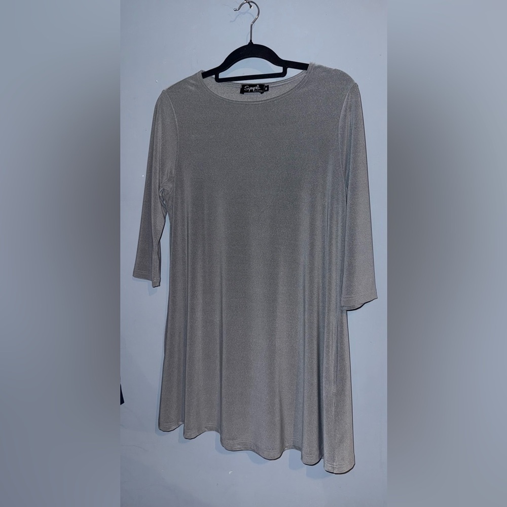 Mystique Boutique Silver Tunic Top